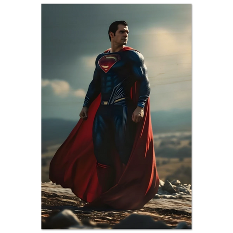 "Man of Steel: Legacy Stands" – Cinematic Digital Character Art| Superman Wall art - Wood Prints - 40x60 cm / 16x24″ - 