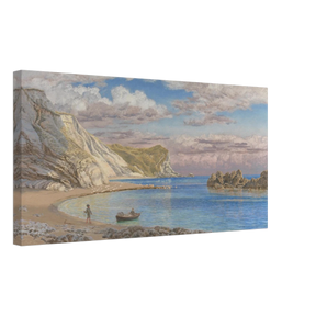 Man of War Rocks, Coast of Dorset by John Brett | Victorian Coastal Panoramic Landscape Stretched Canvas Print - 30x60 cm / 12x24″ - 