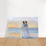 Marie Dinesen And Anna Bitch on Skagen Nordstrand by Michael Peter Ancher | Wall art Print - Brushed Aluminum Print - 70x100 cm / 28x40″ - 
