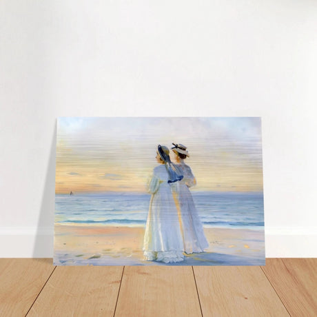 Marie Dinesen And Anna Bitch on Skagen Nordstrand by Michael Peter Ancher | Wall art Print - Brushed Aluminum Print - 70x100 cm / 28x40″ - 