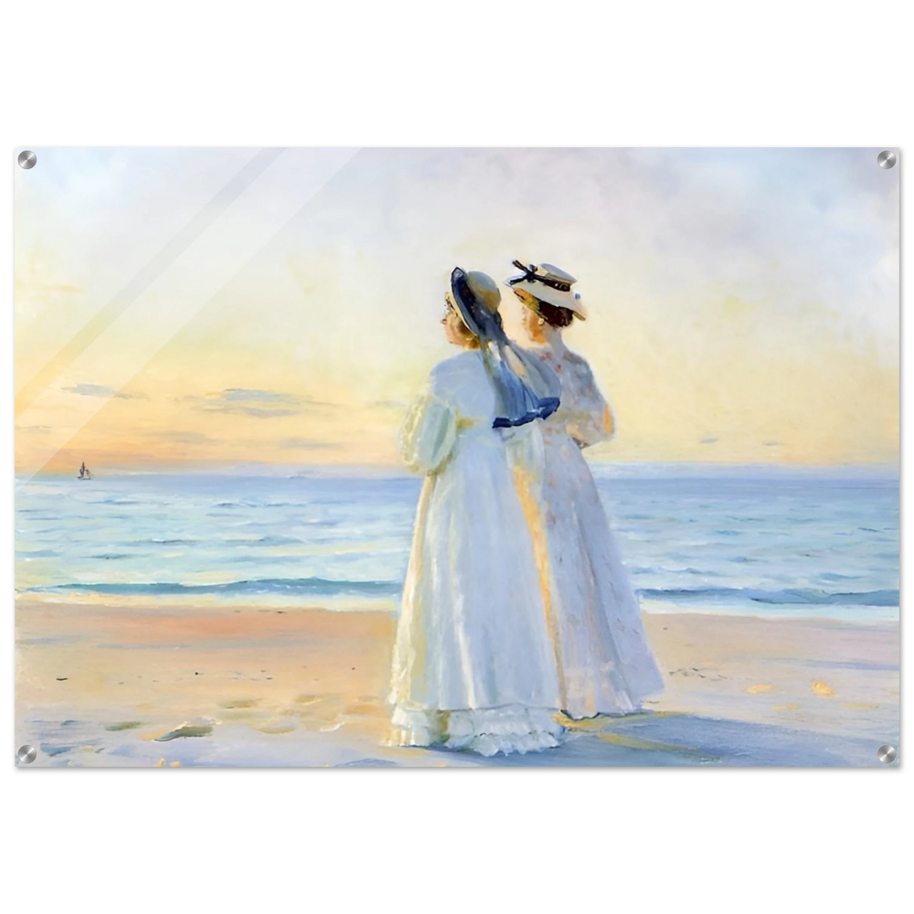 Marie Dinesen And Anna Bitch on Skagen Nordstrand by Michael Peter Ancher | Wall art Print - Acrylic Print - 70x100 cm / 28x40″ - 