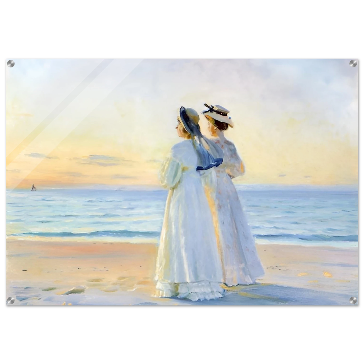 Marie Dinesen And Anna Bitch on Skagen Nordstrand by Michael Peter Ancher | Wall art Print - Acrylic Print - 70x100 cm / 28x40″ - 