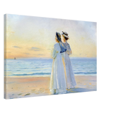Marie Dinesen And Anna Bitch on Skagen Nordstrand by Michael Peter Ancher | Wall art Print - Canvas - 50x75 cm / 20x30″ - 