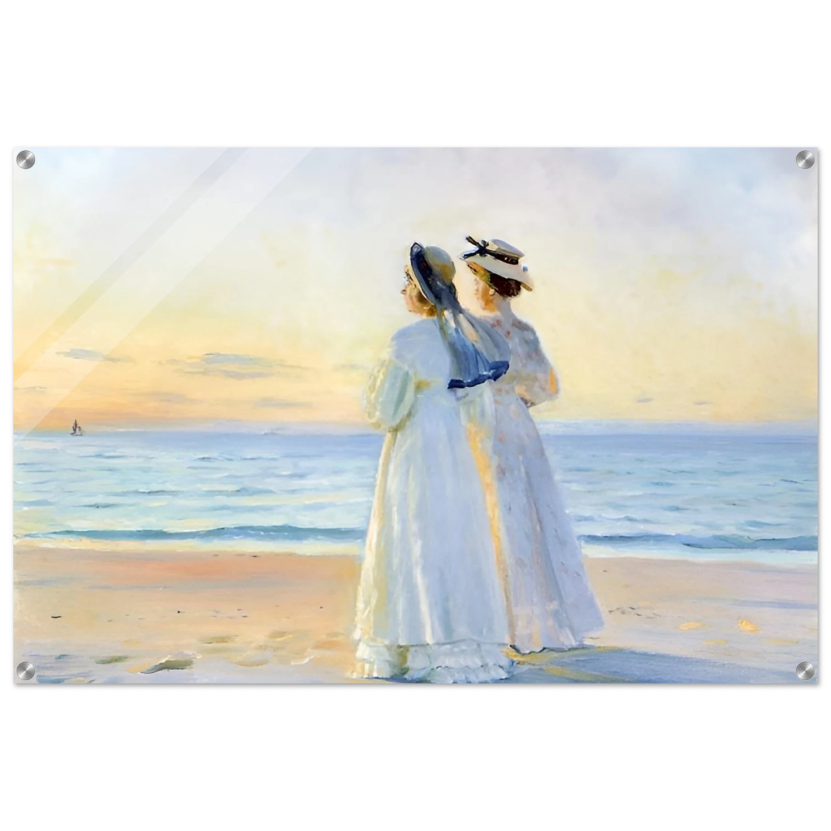 Marie Dinesen And Anna Bitch on Skagen Nordstrand by Michael Peter Ancher | Wall art Print - Acrylic Print - 60x90 cm / 24x36″ - 