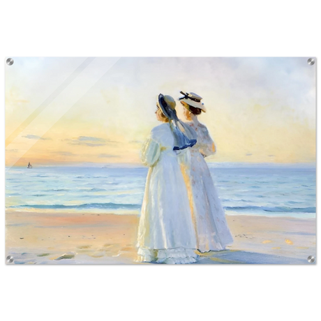 Marie Dinesen And Anna Bitch on Skagen Nordstrand by Michael Peter Ancher | Wall art Print - Acrylic Print - 60x90 cm / 24x36″ - 