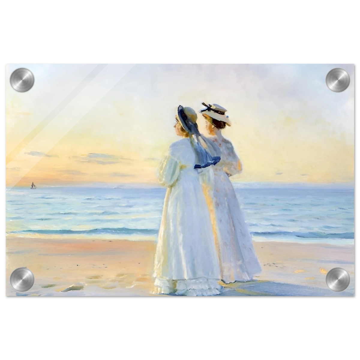 Marie Dinesen And Anna Bitch on Skagen Nordstrand by Michael Peter Ancher | Wall art Print - Acrylic Print - 20x30 cm / 8x12″ - 