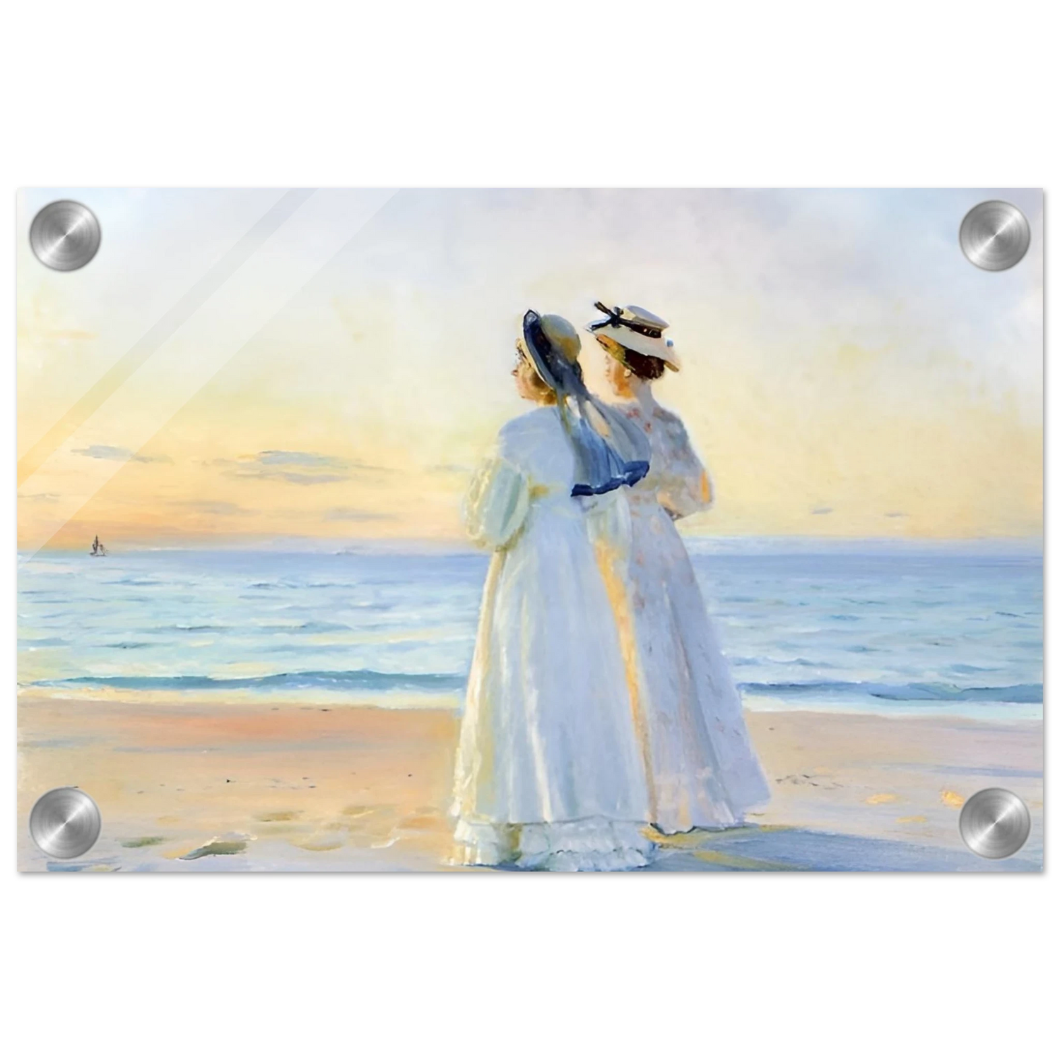 Marie Dinesen And Anna Bitch on Skagen Nordstrand by Michael Peter Ancher | Wall art Print - Acrylic Print - 20x30 cm / 8x12″ - 