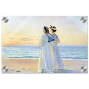 Marie Dinesen And Anna Bitch on Skagen Nordstrand by Michael Peter Ancher | Wall art Print - Acrylic Print - 20x30 cm / 8x12″ - 