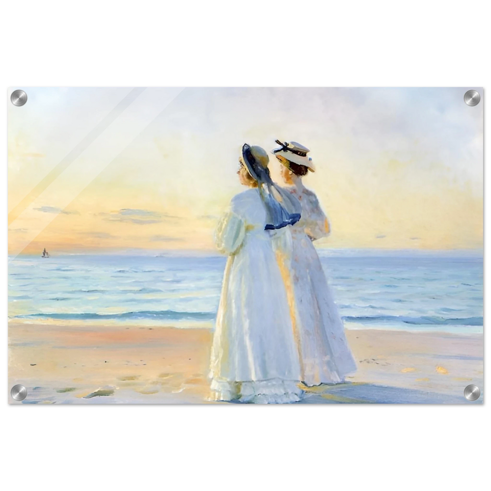Marie Dinesen And Anna Bitch on Skagen Nordstrand by Michael Peter Ancher | Wall art Print - Acrylic Print - 40x60 cm / 16x24″ - 