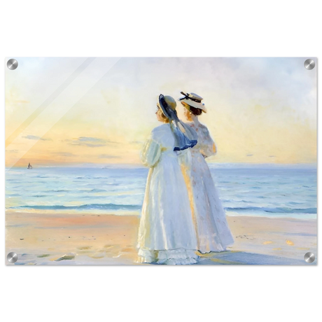 Marie Dinesen And Anna Bitch on Skagen Nordstrand by Michael Peter Ancher | Wall art Print - Acrylic Print - 40x60 cm / 16x24″ - 