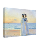 Marie Dinesen And Anna Bitch on Skagen Nordstrand by Michael Peter Ancher | Wall art Print - Canvas - 20x30 cm / 8x12″ - 