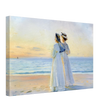 Marie Dinesen And Anna Bitch on Skagen Nordstrand by Michael Peter Ancher | Wall art Print - Canvas - 30x45 cm / 12x18″ - 