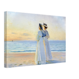 Marie Dinesen And Anna Bitch on Skagen Nordstrand by Michael Peter Ancher | Wall art Print - Canvas - 30x45 cm / 12x18″ - 