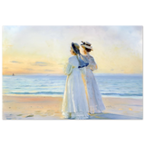 Marie Dinesen And Anna Bitch on Skagen Nordstrand by Michael Peter Ancher | Wall art Print - Fine Art Poster - 40x60 cm / 16x24″ - 