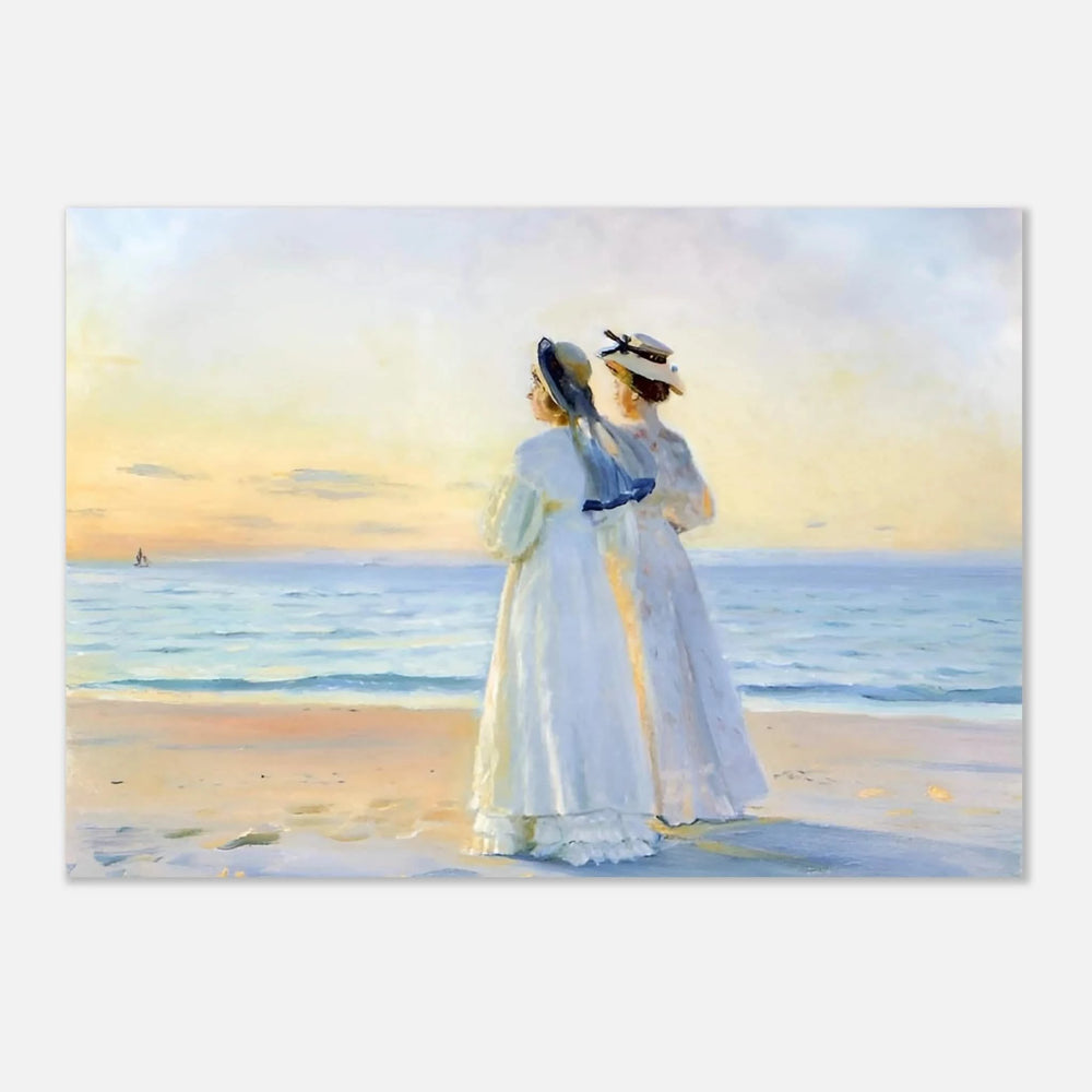 Marie Dinesen And Anna Bitch on Skagen Nordstrand by Michael Peter Ancher | Wall art Print - Aluminum Print - 70x100 cm / 28x40″ - 