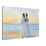 Marie Dinesen And Anna Bitch on Skagen Nordstrand by Michael Peter Ancher | Wall art Print - Canvas - 40x60 cm / 16x24″ - 