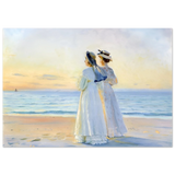 Marie Dinesen And Anna Bitch on Skagen Nordstrand by Michael Peter Ancher | Wall art Print - Fine Art Poster - 70x100 cm / 28x40″ - 
