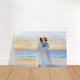 Marie Dinesen And Anna Bitch on Skagen Nordstrand by Michael Peter Ancher | Wall art Print - Brushed Aluminum Print - 20x30 cm / 8x12″ - 