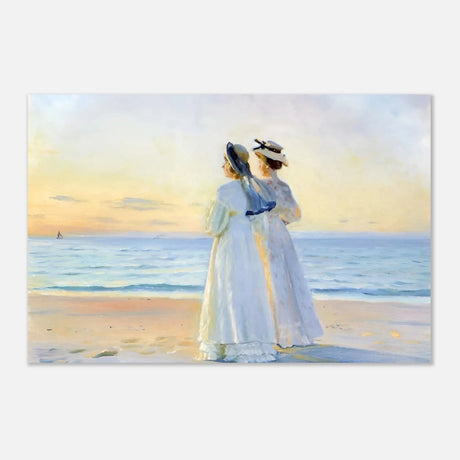 Marie Dinesen And Anna Bitch on Skagen Nordstrand by Michael Peter Ancher | Wall art Print - Aluminum Print - 20x30 cm / 8x12″ - 