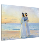 Marie Dinesen And Anna Bitch on Skagen Nordstrand by Michael Peter Ancher | Wall art Print - Canvas - 70x100 cm / 28x40″ - 