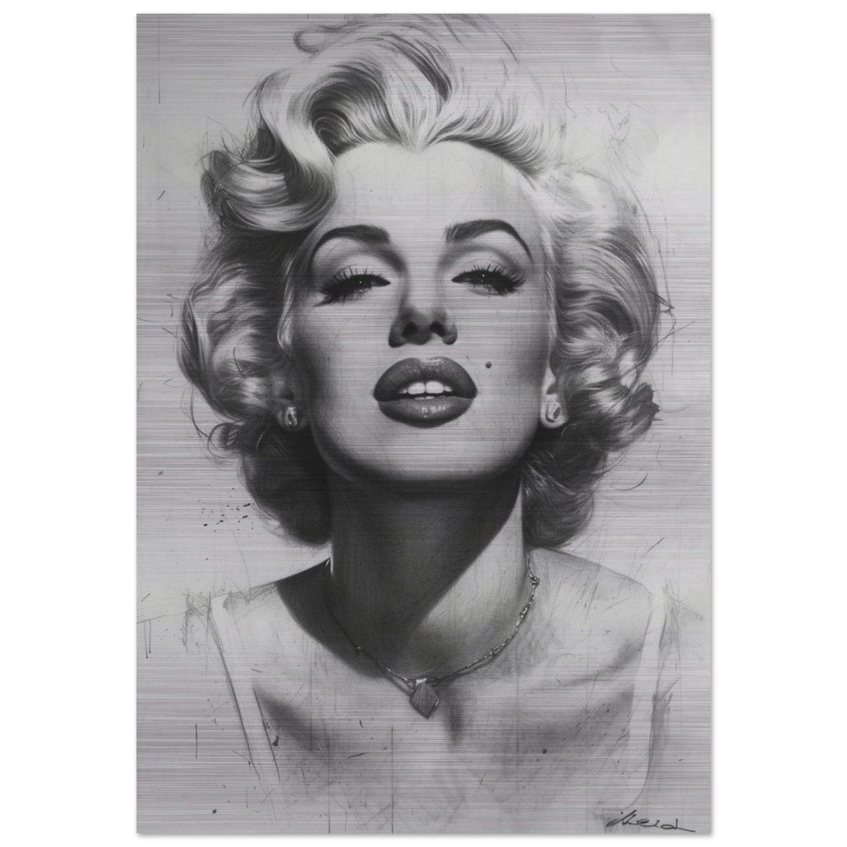 Marilyn Monroe Pop Art Wall Art - Brushed Aluminum Print - 70x100 cm / 28x40″ - 