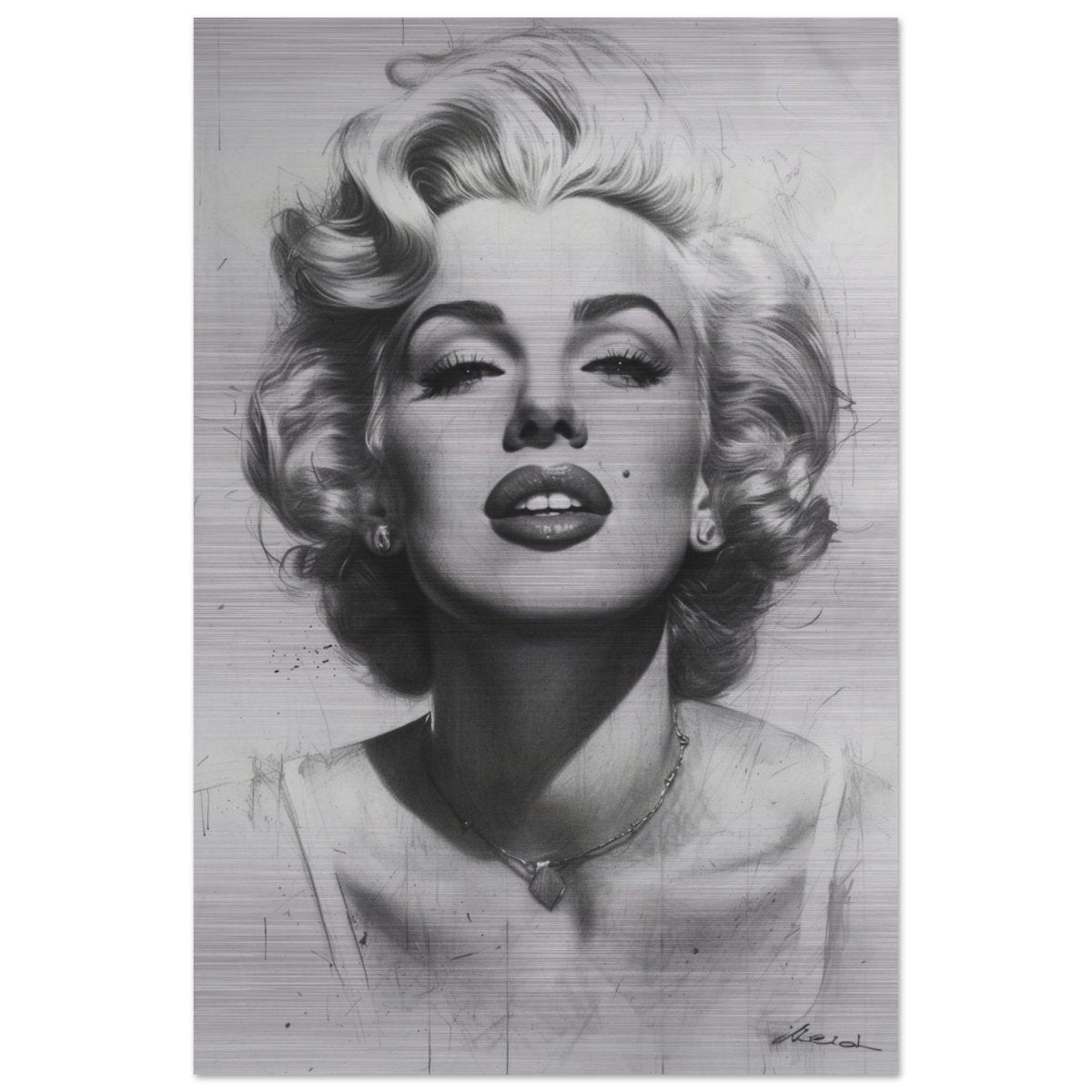 Marilyn Monroe Pop Art Wall Art - Brushed Aluminum Print - 40x60 cm / 16x24″ - 