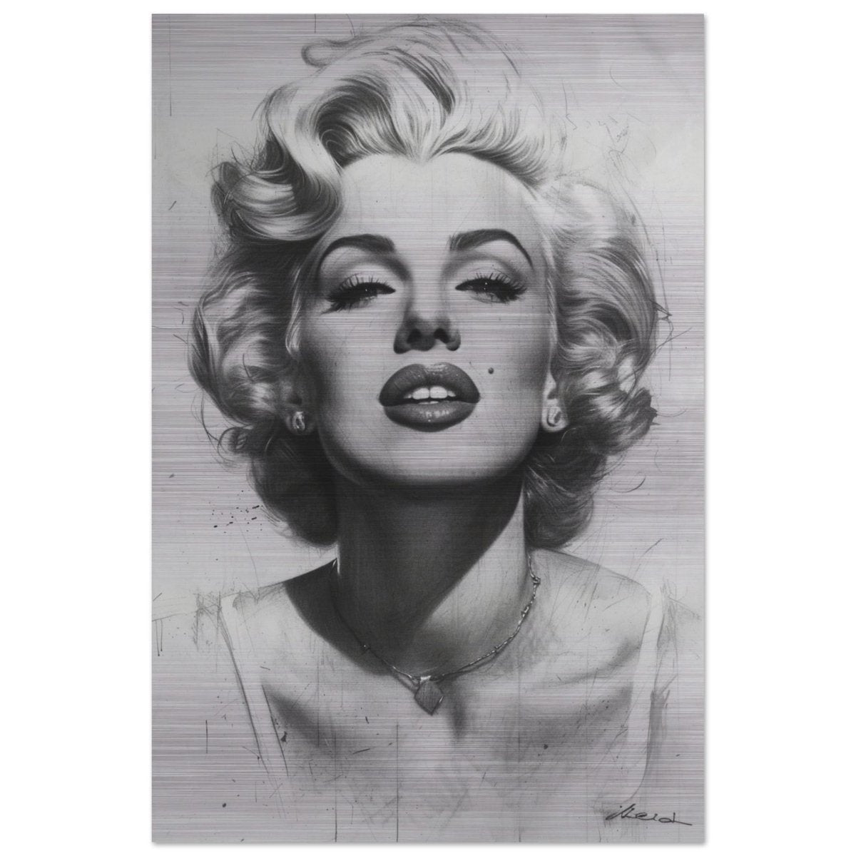 Marilyn Monroe Pop Art Wall Art - Brushed Aluminum Print - 30x45 cm / 12x18″ - 