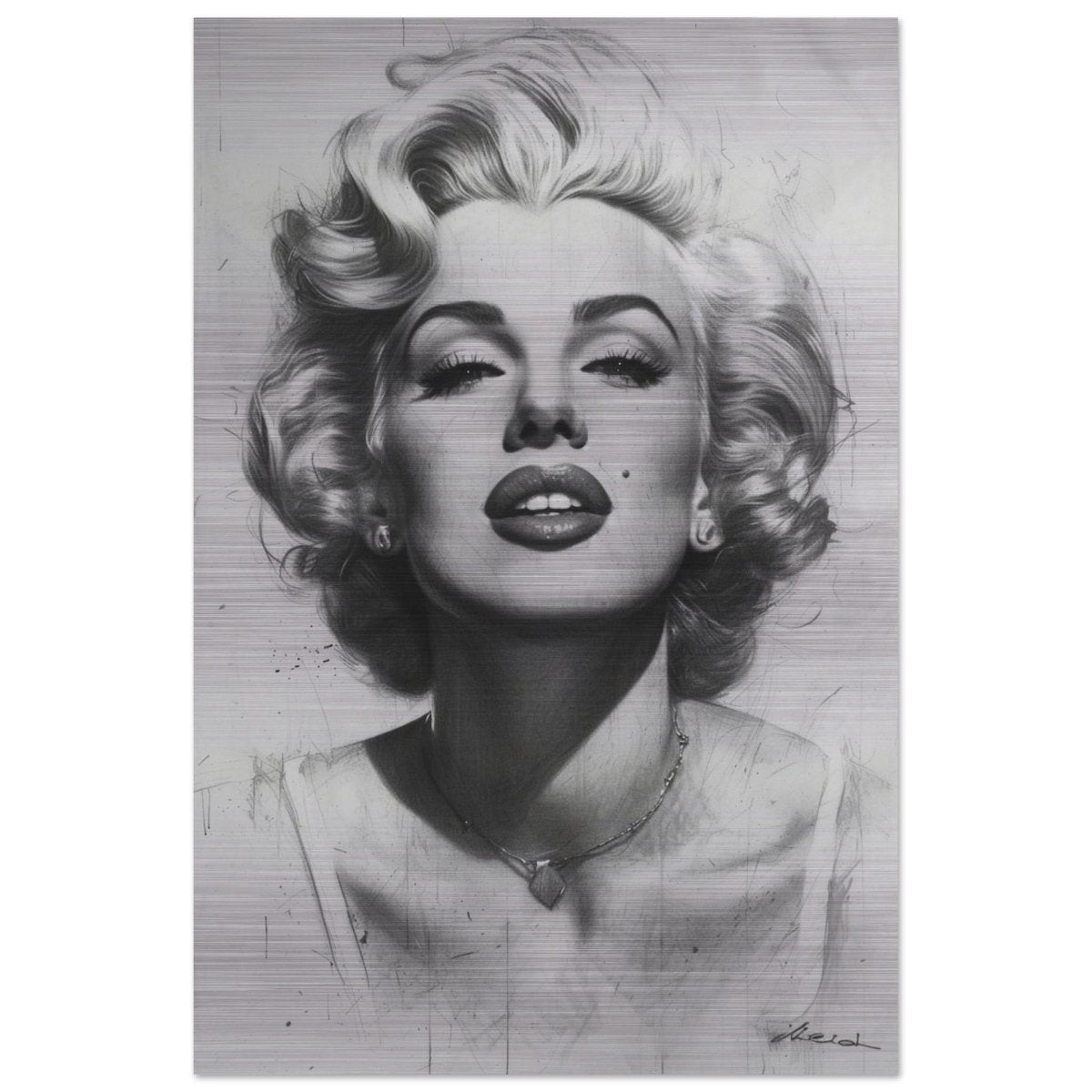Marilyn Monroe Pop Art Wall Art - Brushed Aluminum Print - 50x75 cm / 20x30″ - 