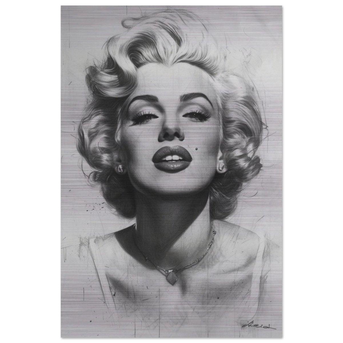 Marilyn Monroe Pop Art Wall Art - Brushed Aluminum Print - 60x90 cm / 24x36″ - 