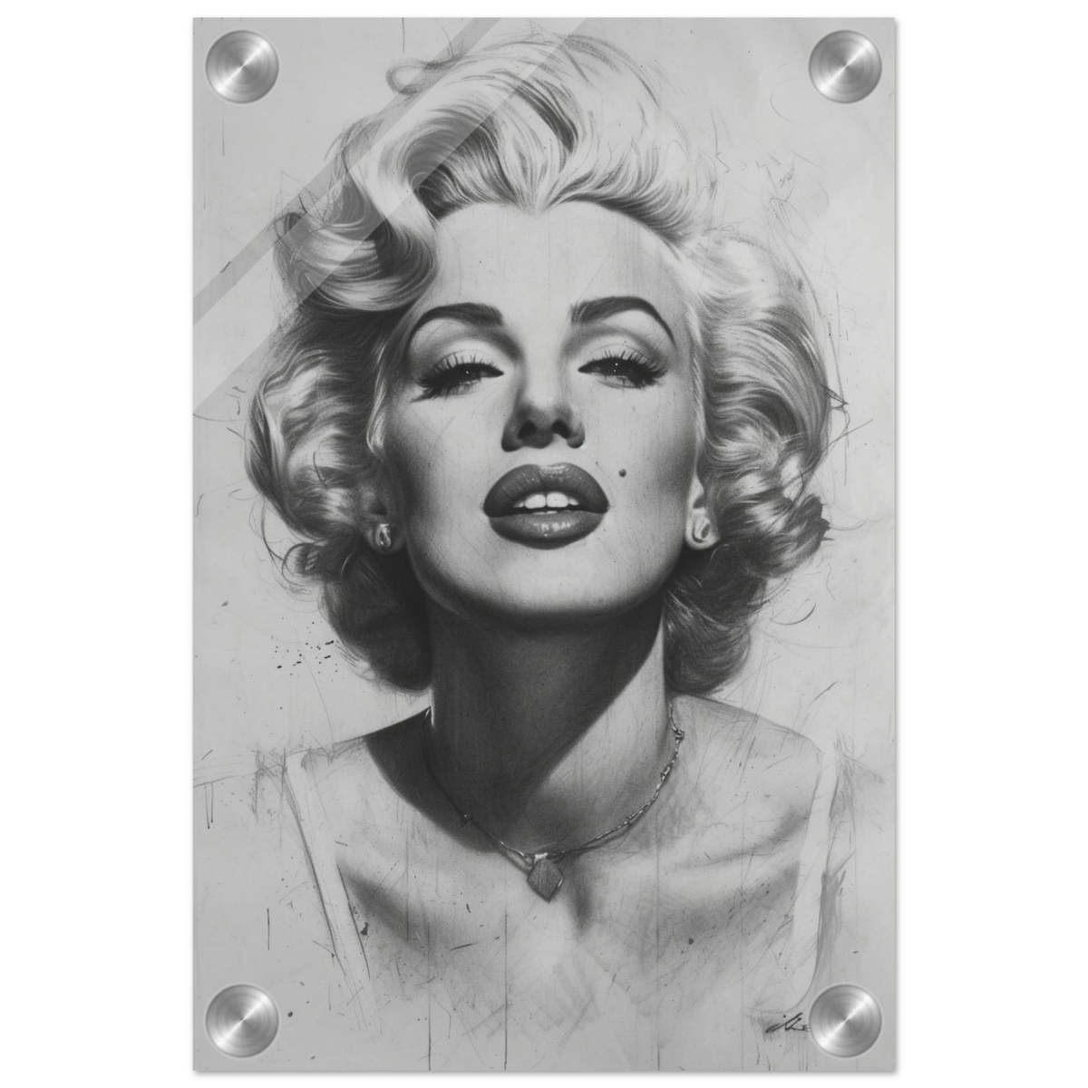 "Marilyn Monroe – Timeless Icon" – Black & White Glamour Portrait Wall Art Print - Acrylic Print - 20x30 cm / 8x12″ - 