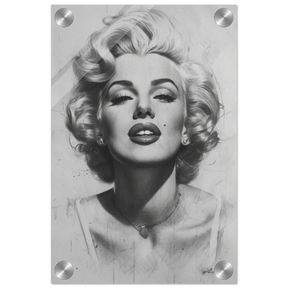 "Marilyn Monroe – Timeless Icon" – Black & White Glamour Portrait Wall Art Print - Acrylic Print - 20x30 cm / 8x12″ - 