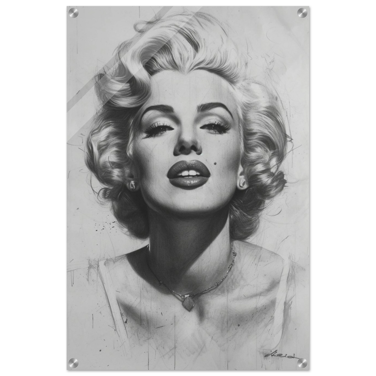 "Marilyn Monroe – Timeless Icon" – Black & White Glamour Portrait Wall Art Print - Acrylic Print - 50x75 cm / 20x30″ - 