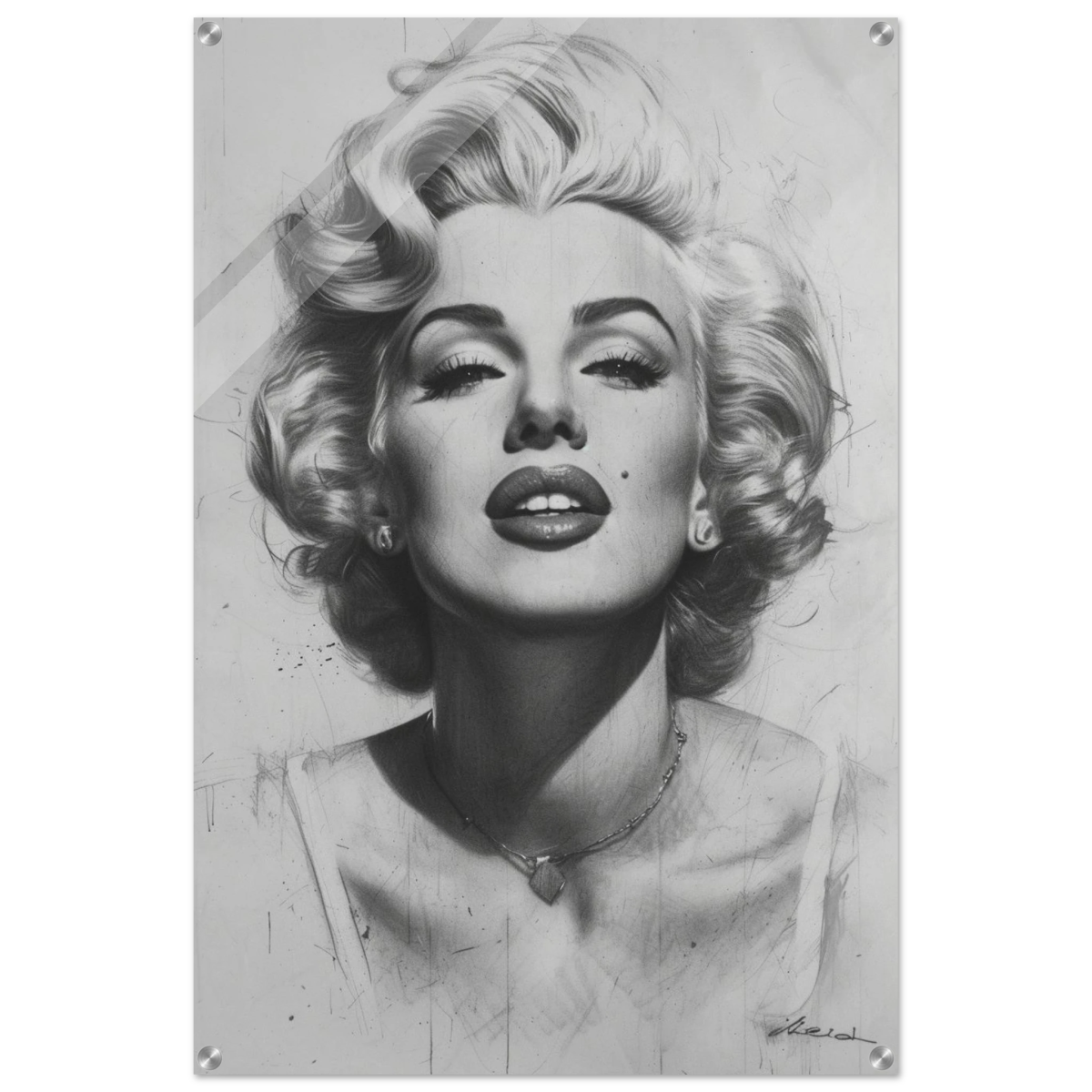 "Marilyn Monroe – Timeless Icon" – Black & White Glamour Portrait Wall Art Print - Acrylic Print - 60x90 cm / 24x36″ - 