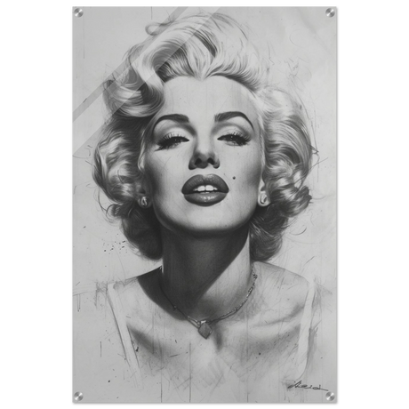 "Marilyn Monroe – Timeless Icon" – Black & White Glamour Portrait Wall Art Print - Acrylic Print - 60x90 cm / 24x36″ - 
