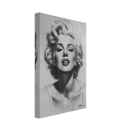 "Marilyn Monroe – Timeless Icon" – Black & White Glamour Portrait Wall Art Print - Canvas - 20x30 cm / 8x12″ - 