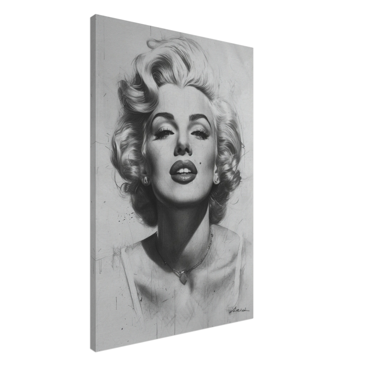 "Marilyn Monroe – Timeless Icon" – Black & White Glamour Portrait Wall Art Print - Canvas - 60x90 cm / 24x36″ - 
