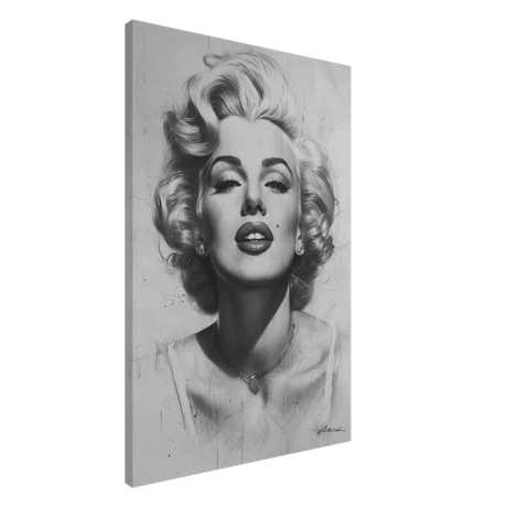 "Marilyn Monroe – Timeless Icon" – Black & White Glamour Portrait Wall Art Print - Canvas - 60x90 cm / 24x36″ - 