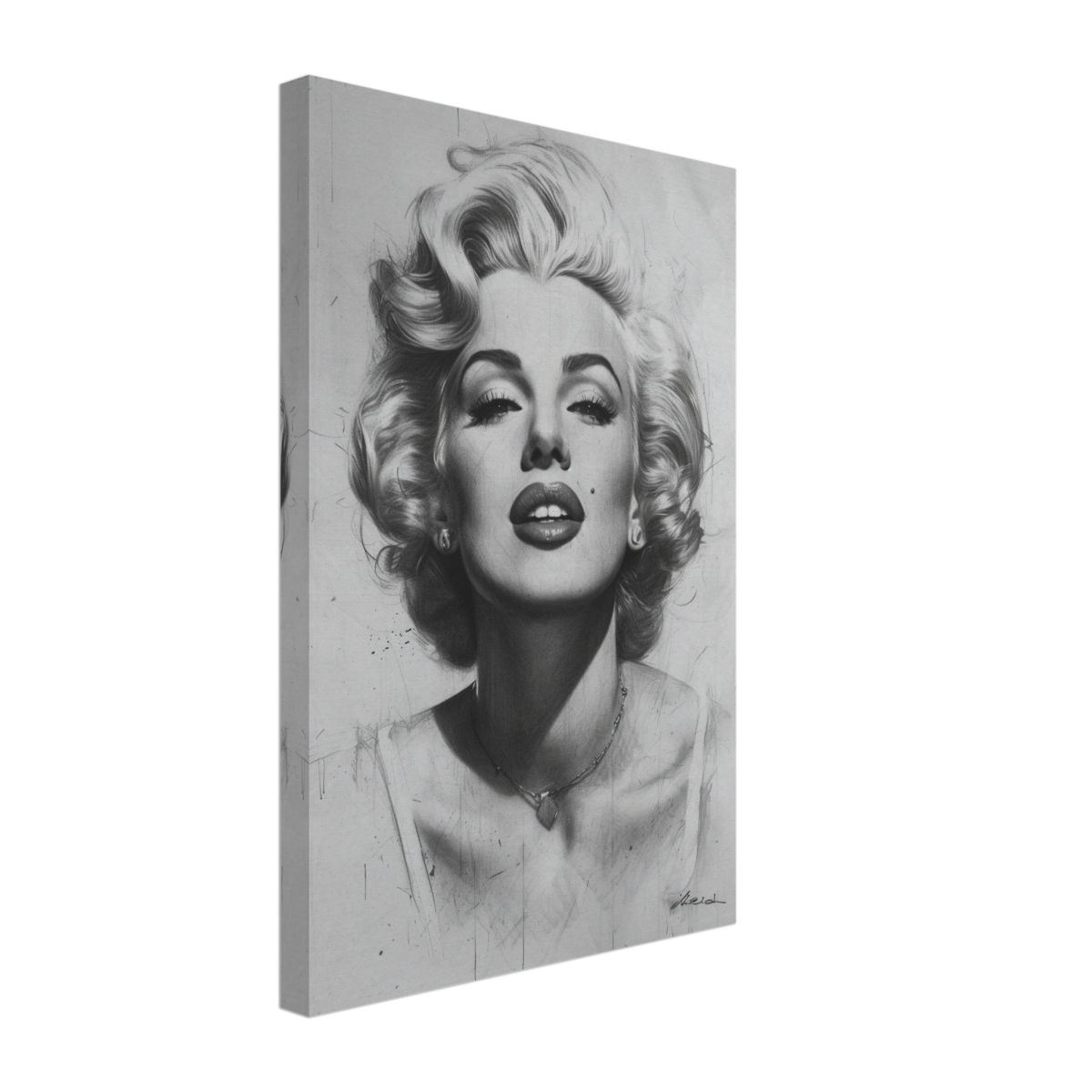 "Marilyn Monroe – Timeless Icon" – Black & White Glamour Portrait Wall Art Print - Canvas - 30x45 cm / 12x18″ - 