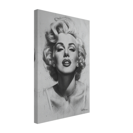 "Marilyn Monroe – Timeless Icon" – Black & White Glamour Portrait Wall Art Print - Canvas - 30x45 cm / 12x18″ - 