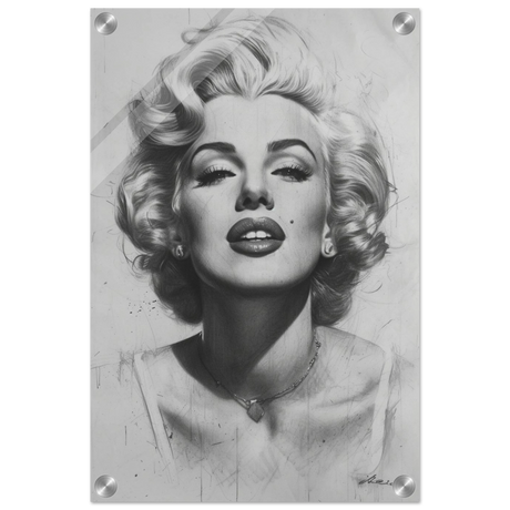 "Marilyn Monroe – Timeless Icon" – Black & White Glamour Portrait Wall Art Print - Acrylic Print - 30x45 cm / 12x18″ - 