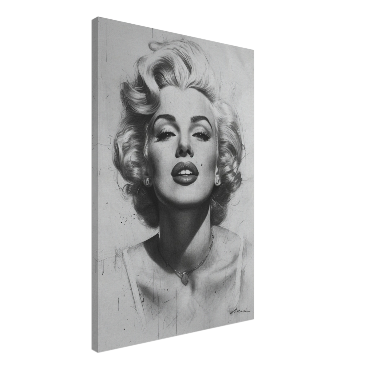 "Marilyn Monroe – Timeless Icon" – Black & White Glamour Portrait Wall Art Print - Canvas - 50x75 cm / 20x30″ - 