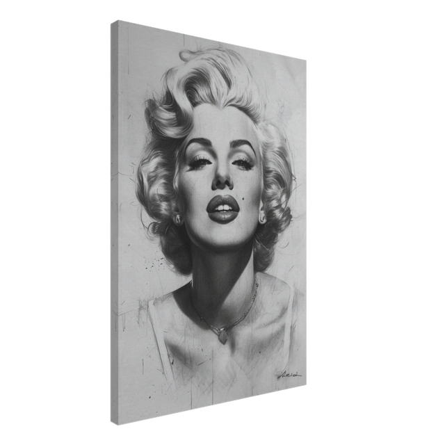 "Marilyn Monroe – Timeless Icon" – Black & White Glamour Portrait Wall Art Print - Canvas - 50x75 cm / 20x30″ - 