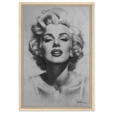 "Marilyn Monroe – Timeless Icon" – Black & White Glamour Portrait Wall Art Print - Framed Canvas - 40x60 cm / 16x24″ - Wood frame