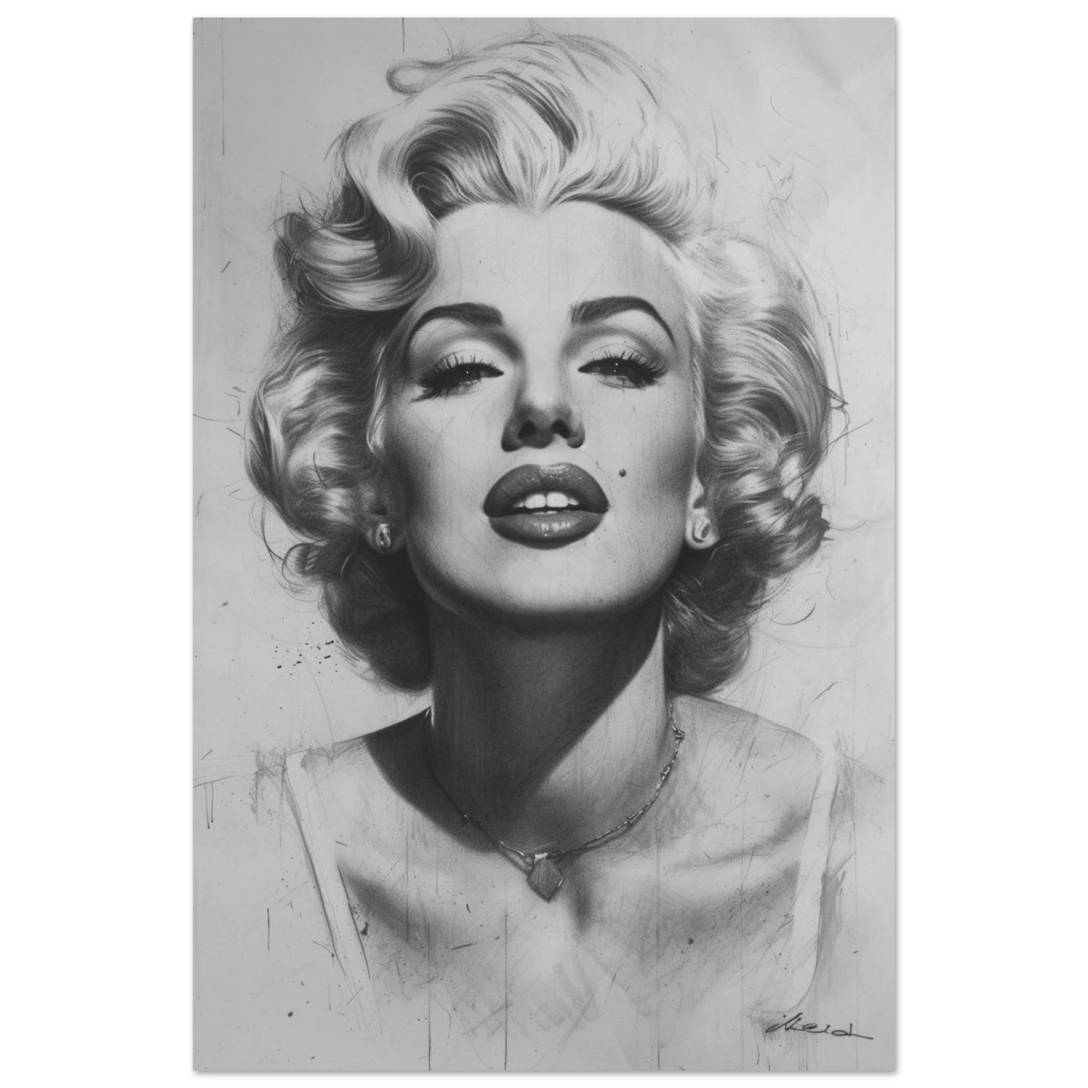 "Marilyn Monroe – Timeless Icon" – Black & White Glamour Portrait Wall Art Print - Fine Art Poster - 60x90 cm / 24x36″ - 