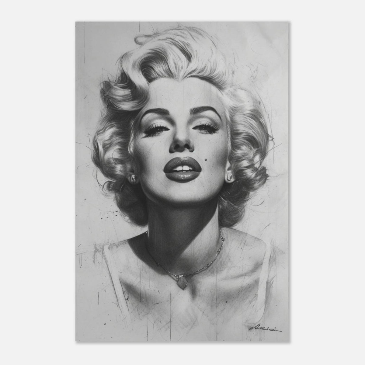 "Marilyn Monroe – Timeless Icon" – Black & White Glamour Portrait Wall Art Print - Aluminum Print - 40x60 cm / 16x24″ - 