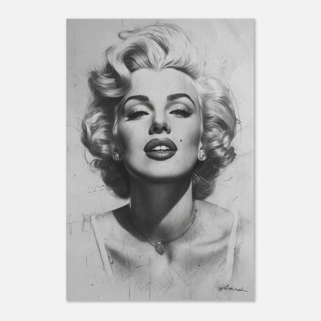 "Marilyn Monroe – Timeless Icon" – Black & White Glamour Portrait Wall Art Print - Aluminum Print - 40x60 cm / 16x24″ - 