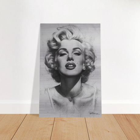 "Marilyn Monroe – Timeless Icon" – Black & White Glamour Portrait Wall Art Print - Brushed Aluminum Print - 60x90 cm / 24x36″ - 