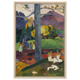 Mata Mua (Once Upon a Time) (1892) by Paul Gauguin | Vintage wall art print - Framed Canvas - 60x90 cm / 24x36″ - Wood frame