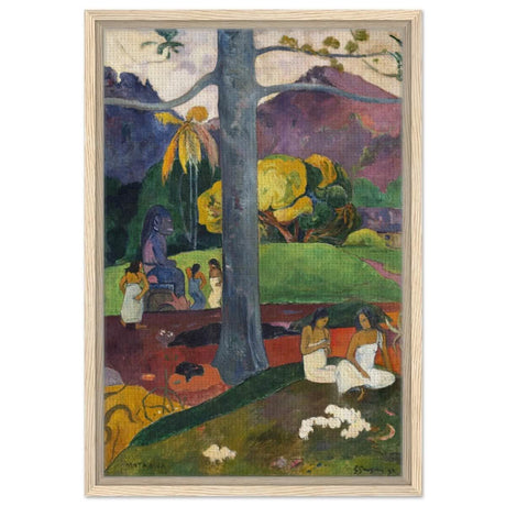 Mata Mua (Once Upon a Time) (1892) by Paul Gauguin | Vintage wall art print - Framed Canvas - 40x60 cm / 16x24″ - Wood frame