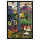 Mata Mua (Once Upon a Time) (1892) by Paul Gauguin | Vintage wall art print - Framed Canvas - 50x75 cm / 20x30″ - Black frame